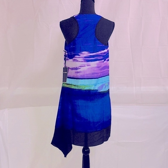 Love Stitch Watercolor Asymmetrical Racer-back Dress Size Medium - Picture 3 of 6
